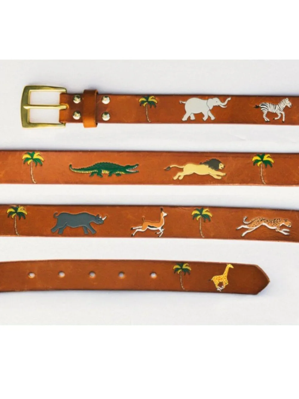 NWT Kiel James Patrick Kids Leather Safari Belt Sz XL